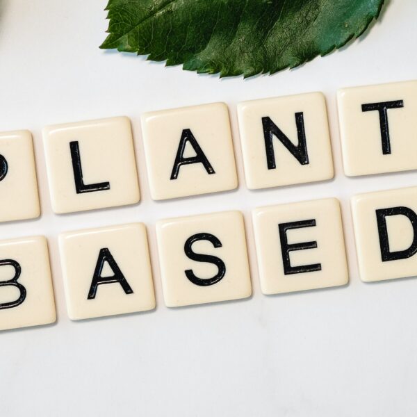 The word plant based spelled out in tiles